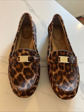 Giani Bernini Leopard Print Calf Fur Loafers with Memory Foam - Women 10